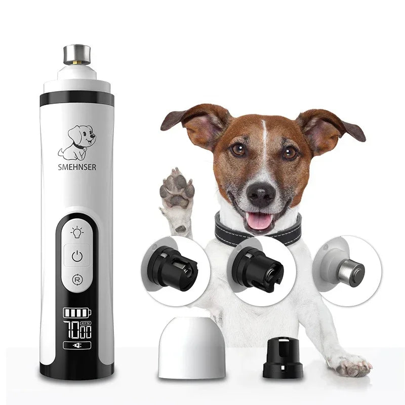 Electric Pet Nail Grinder LED Light (USB Rechargeable)